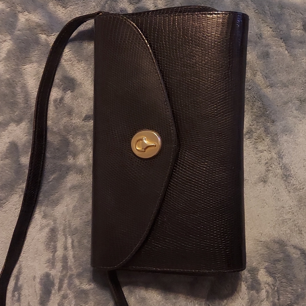 Gorgeous black Gucci lizard bag & clutch,  w/ original lizard strap! GVC!